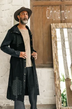 Chintamani Alchemistry Canvas Men's Coat / Black^ Kimono & Coat