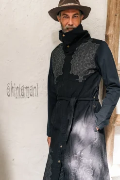 Chintamani Alchemistry Canvas Men's Coat / Black^ Kimono & Coat