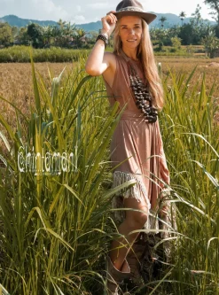 Chintamani Alchemistry Corner Fringed Dress / Dusty Pink^ Mini & Midi Dress
