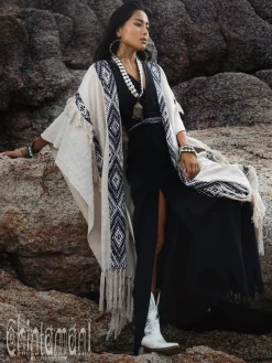 Chintamani Alchemistry Cotton & Hemp Poncho / Off White^ Kimono & Cover Up