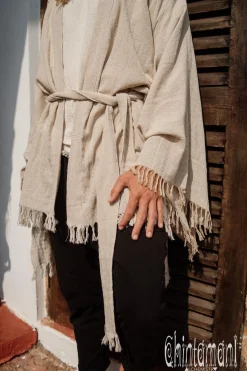 Chintamani Alchemistry Cotton Kimono Robe / Beige^ Kimono & Coat