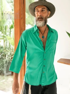 Chintamani Alchemistry Cotton Men's Shirt / Green^ Button Shirt