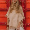 Chintamani Alchemistry Cotton Poncho Top / Beige^ T-shirt & Tunic
