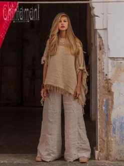 Chintamani Alchemistry Cotton Poncho Top / Beige^ T-shirt & Tunic