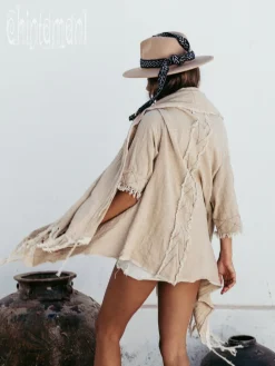 Chintamani Alchemistry Cotton Sleeves Shawl / Beige^ Kimono & Cover Up