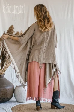 Chintamani Alchemistry Cotton Sleeves Shawl / Coffee^ Kimono & Cover Up
