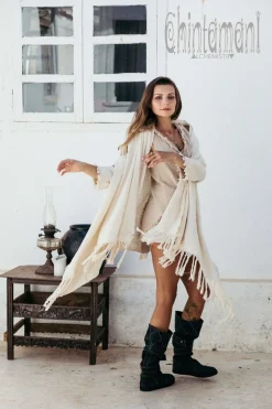 Chintamani Alchemistry Cotton Sleeves Shawl / Off White^ Kimono & Cover Up