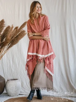 Chintamani Alchemistry Cotton Sleeves Shawl / Pink^ Kimono & Cover Up