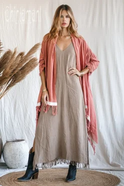 Chintamani Alchemistry Cotton Sleeves Shawl / Pink^ Kimono & Cover Up