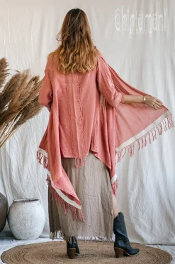 Chintamani Alchemistry Cotton Sleeves Shawl / Pink^ Kimono & Cover Up