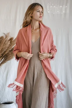 Chintamani Alchemistry Cotton Sleeves Shawl / Pink^ Kimono & Cover Up