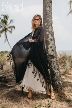 Chintamani Alchemistry Cotton Wrap Cardigan / Black^ Kimono & Cover Up