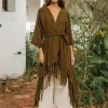 Chintamani Alchemistry Cotton Wrap Cardigan / Brown^ Kimono & Cover Up