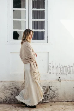Chintamani Alchemistry Cotton Wrap Shawl / Beige^ Shawls & Scarfs