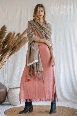 Chintamani Alchemistry Cotton Wrap Shawl / Coffee^ Shawls & Scarfs