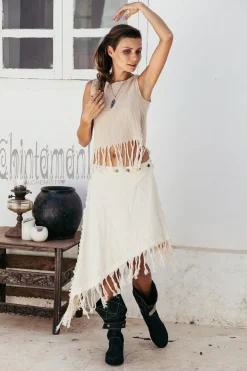Chintamani Alchemistry Cotton Wrap Skirt / Off White^ Skirts