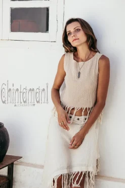 Chintamani Alchemistry Cotton Wrap Skirt / Off White^ Skirts