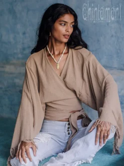 Chintamani Alchemistry Cotton Wrap Top / Coffee^ Wrap Top