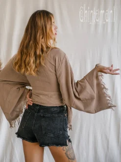 Chintamani Alchemistry Cotton Wrap Top / Coffee^ Wrap Top