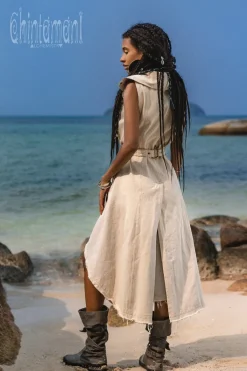 Chintamani Alchemistry Denim Frock Vest / Off White^ Jackets & Coats