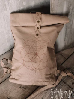 Chintamani Alchemistry Flower RollTop Backpack / Beige^ Backpacks & Bags