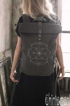Chintamani Alchemistry Flower RollTop Backpack / Dark Grey^ Backpacks & Bags