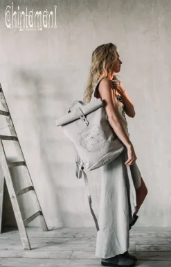 Chintamani Alchemistry Flower RollTop Backpack / Light Gray^ Backpacks & Bags