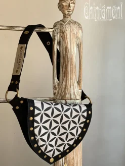 Chintamani Alchemistry Flower Waist Bag / Black^ Canvas Hip Bags