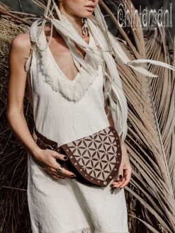 Chintamani Alchemistry Flower Waist Bag / Brown^ Canvas Hip Bags