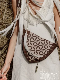 Chintamani Alchemistry Flower Waist Bag / Brown^ Canvas Hip Bags