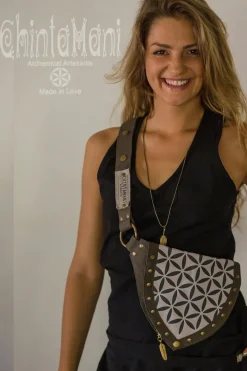 Chintamani Alchemistry Flower Waist Bag / Grey^ Canvas Hip Bags