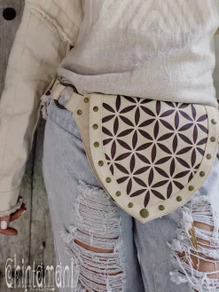 Chintamani Alchemistry Flower Waist Bag / Off White^ Canvas Hip Bags