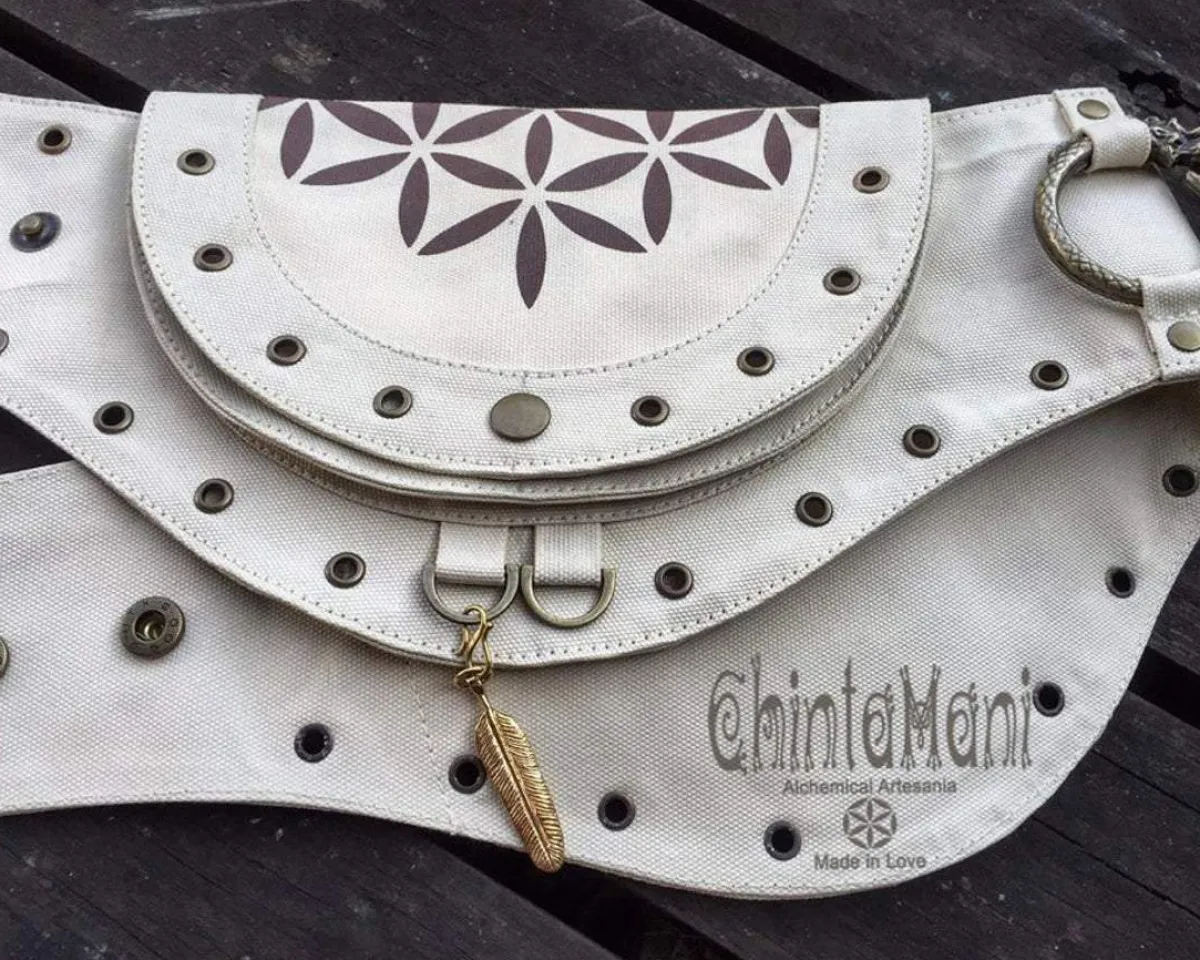 Chintamani Alchemistry Flower Waist Belt Bag / 4 colors^ Canvas Hip Bags