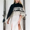 Chintamani Alchemistry Fringe Boho Shawl / Black^ Shawls & Scarfs