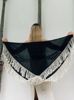 Chintamani Alchemistry Fringe Boho Shawl / Black^ Shawls & Scarfs