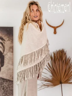 Chintamani Alchemistry Fringe Boho Shawl / Off White^ Shawls & Scarfs