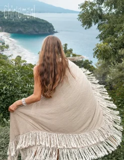 Chintamani Alchemistry Fringe Boho Shawl / Sage Green^ Shawls & Scarfs