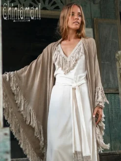 Chintamani Alchemistry Fringe Boho Shawl / Sage Green^ Shawls & Scarfs