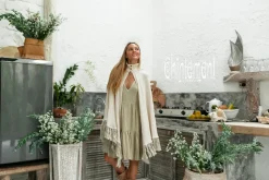 Chintamani Alchemistry Fringed Cotton Poncho / Off White^ Kimono & Cover Up