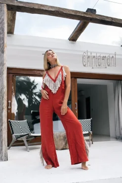 Chintamani Alchemistry Fringed Jumpsuit / Red Ochre^ Jumpsuits