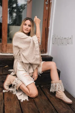 Chintamani Alchemistry Fringed Kimono / Beige^ Kimono & Cover Up