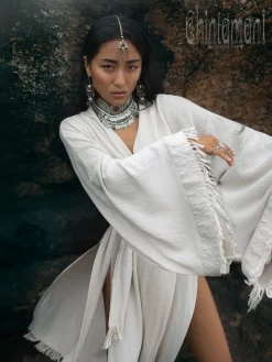 Chintamani Alchemistry Fringed Kimono / Off White^ Kimono & Cover Up