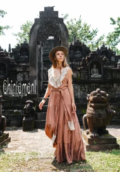 Chintamani Alchemistry Fringed Maxi Dress / Dusty Pink^ Maxi Dress