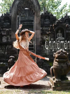 Chintamani Alchemistry Fringed Maxi Dress / Dusty Pink^ Maxi Dress