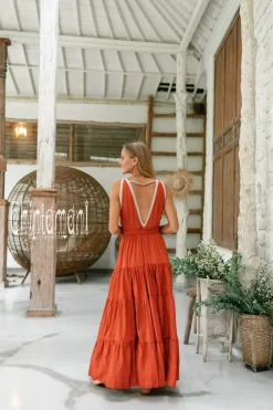 Chintamani Alchemistry Fringed Maxi Dress / Red Ochre^ Maxi Dress