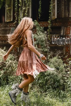 Chintamani Alchemistry Fringed Midi Dress / Dusty Pink^ Mini & Midi Dress