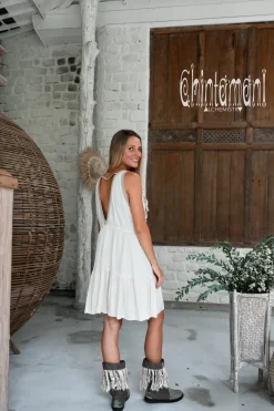 Chintamani Alchemistry Fringed Midi Dress / Off White^ Mini & Midi Dress