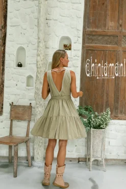 Chintamani Alchemistry Fringed Midi Dress / Sage^ Mini & Midi Dress