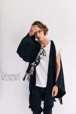 Chintamani Alchemistry Fringe Linen Kimono / Black^ Kimono & Coat