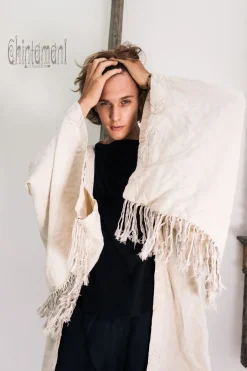 Chintamani Alchemistry Fringe Linen Kimono / Off White Cream^ Kimono & Coat